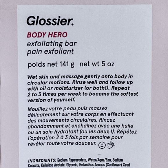 Glossier Body Hero Exfoliating No-Mess Gentle Scrub Bar Hydrate Discontinued - Picture 7 of 8